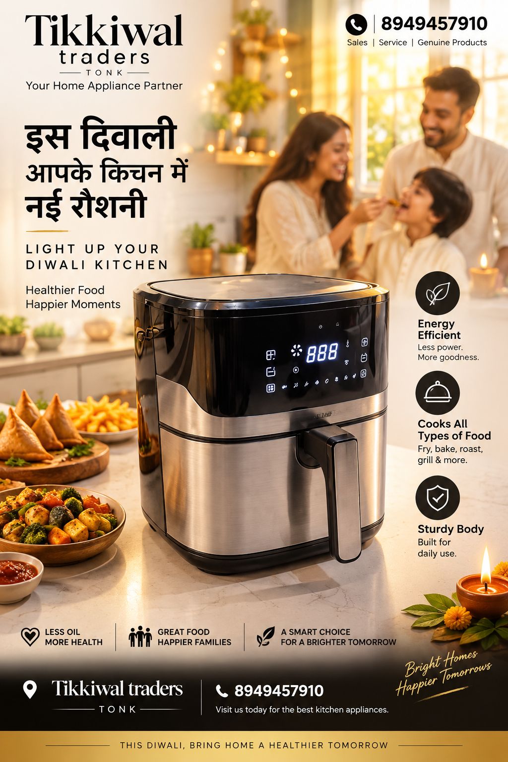 Sample Diwali poster for an air fryer